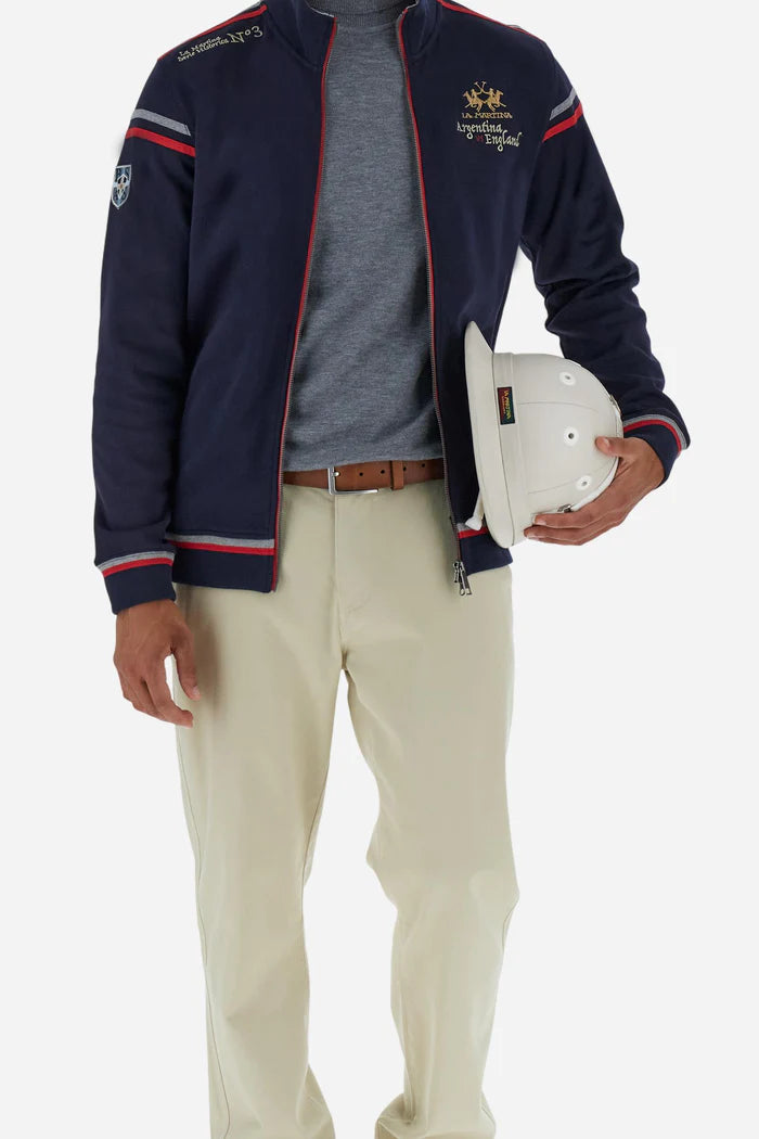 La Martina Men's full-zip Cotton Argentina VS England Sweatshirt | Navy