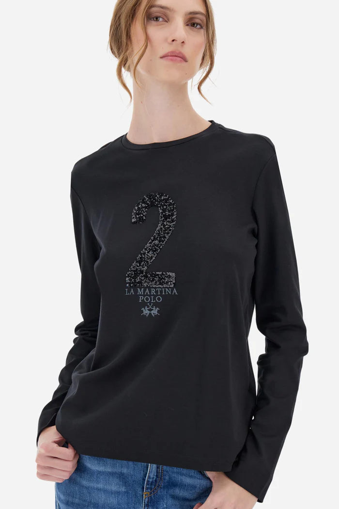 La Martina Women’s long-sleeve T-shirt Fluid Jersey | Black