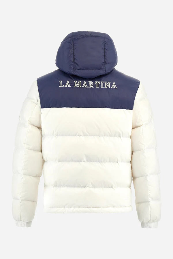 La Martina Men’s Reversible Down Bomber Bicolor Polo Player | White/Navy