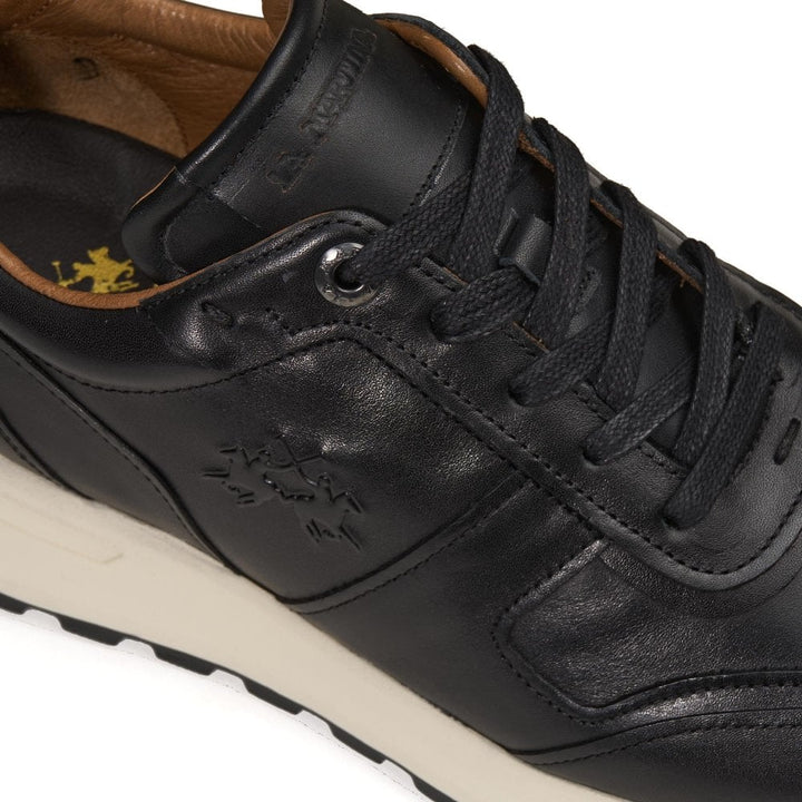 La Martina Men's Leather Athletic Sneakers | Black