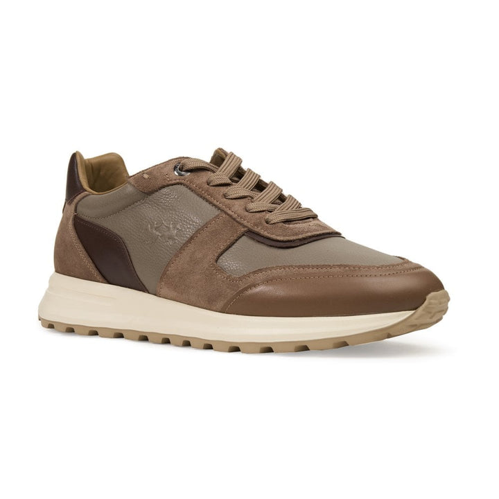 La Martina Men's Leather Athletic Sneakers | Taupe