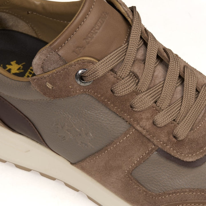 La Martina Men's Leather Athletic Sneakers | Taupe