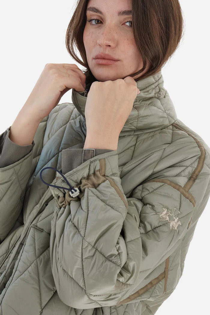 La Martina Women’s Quilted Husky Jacket Iridescent Nylon | Taupe