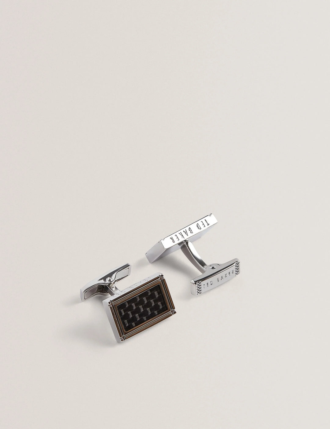 Ted Baker Carmont Carbon Cufflinks and Tie Clip | Silver