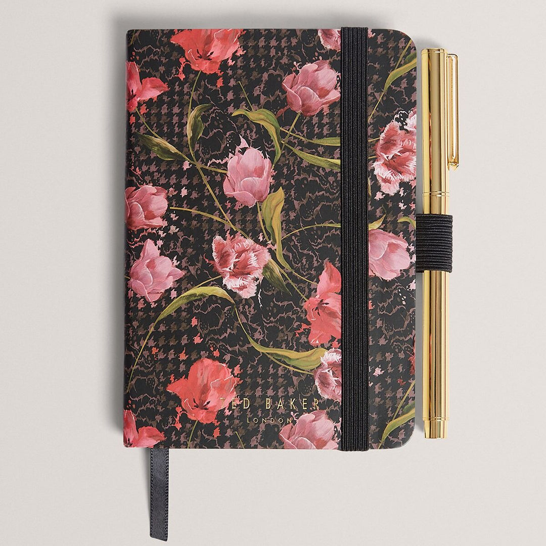 Ted Baker Tullsy Check A6 Mini Notebook With Pen | Black