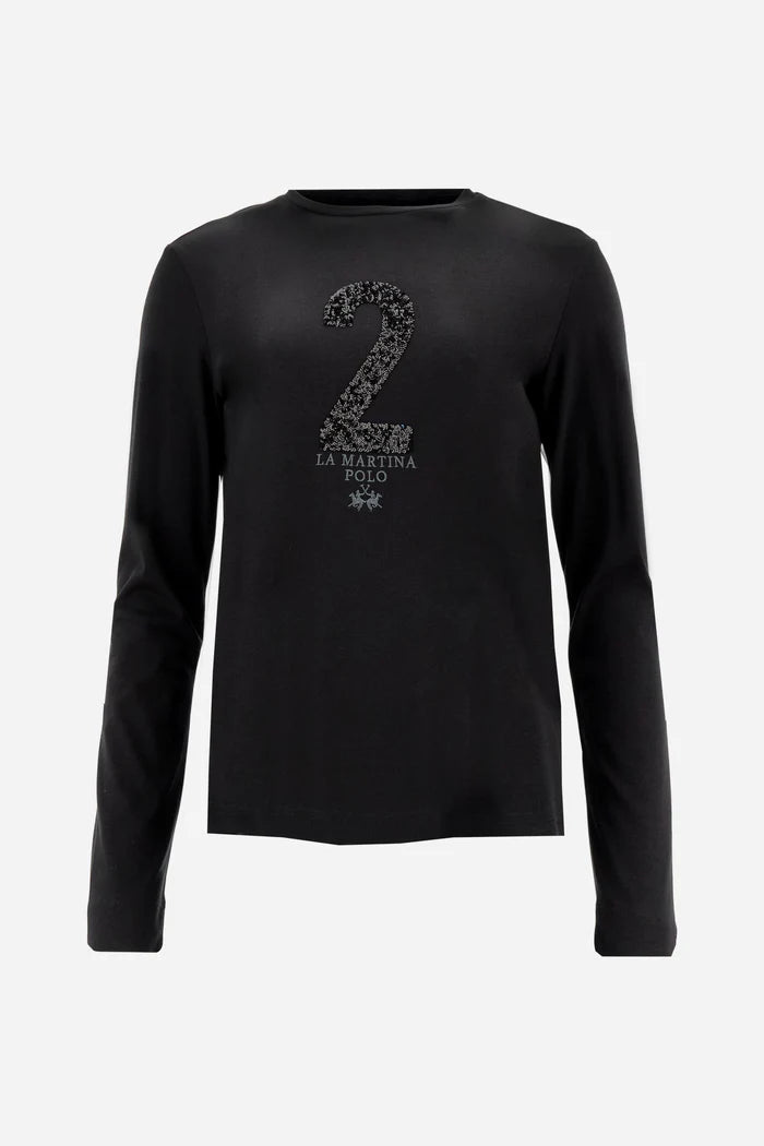 La Martina Women’s long-sleeve T-shirt Fluid Jersey | Black