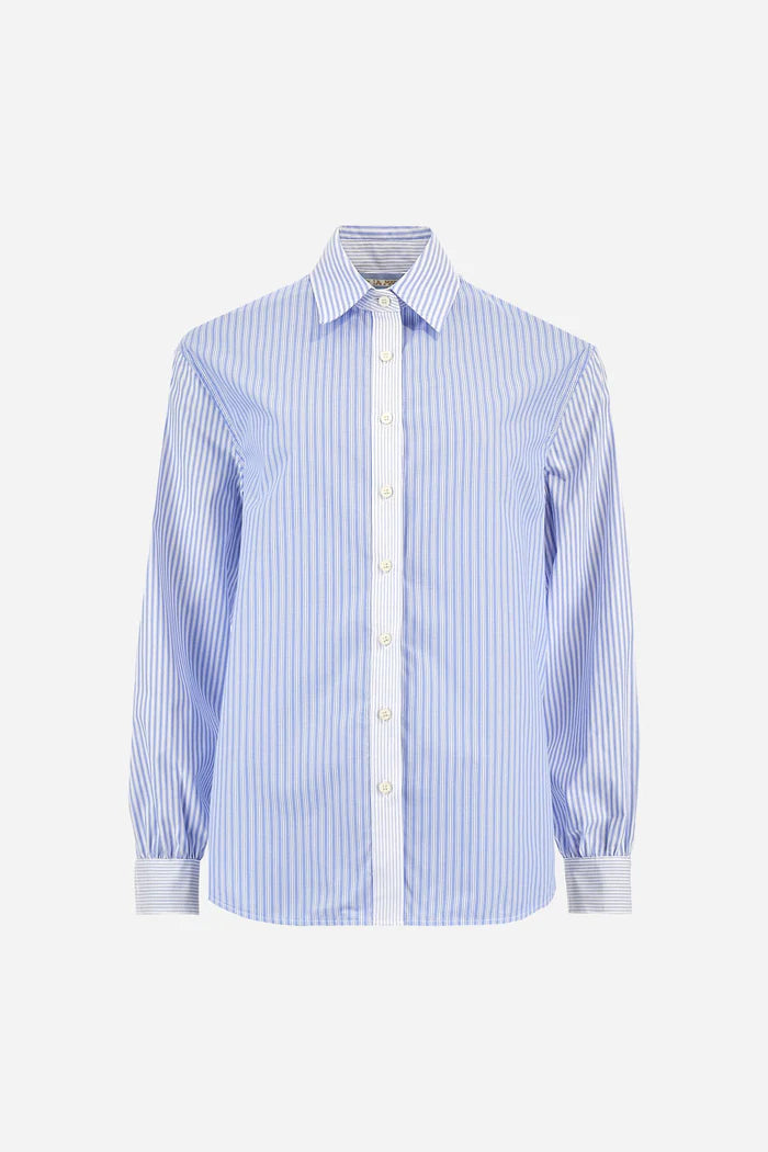 La Martina Women’s Classic Shirt in Striped Poplin | Blue/White