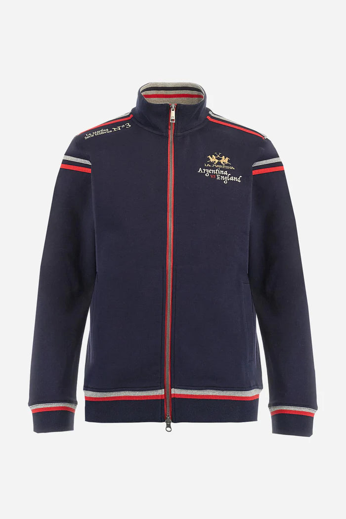 La Martina Men's full-zip Cotton Argentina VS England Sweatshirt | Navy