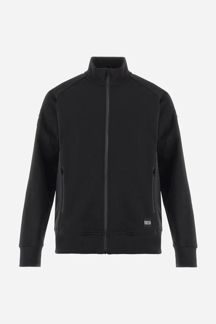 La Martina Men's full-zip Interlock Sweatshirt with Macro Text | Black