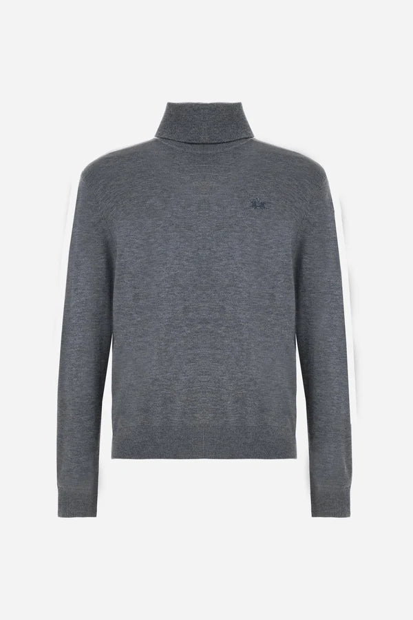 La Martina Men's Wool High Neck Jumper | Medium Grey