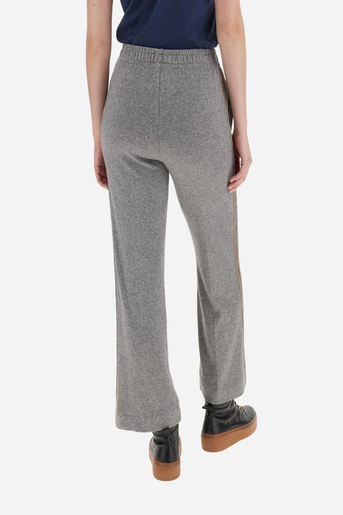 La Martina Women’s Joggers Cotton Interlock Fleece with Striped Bands | Medium Grey