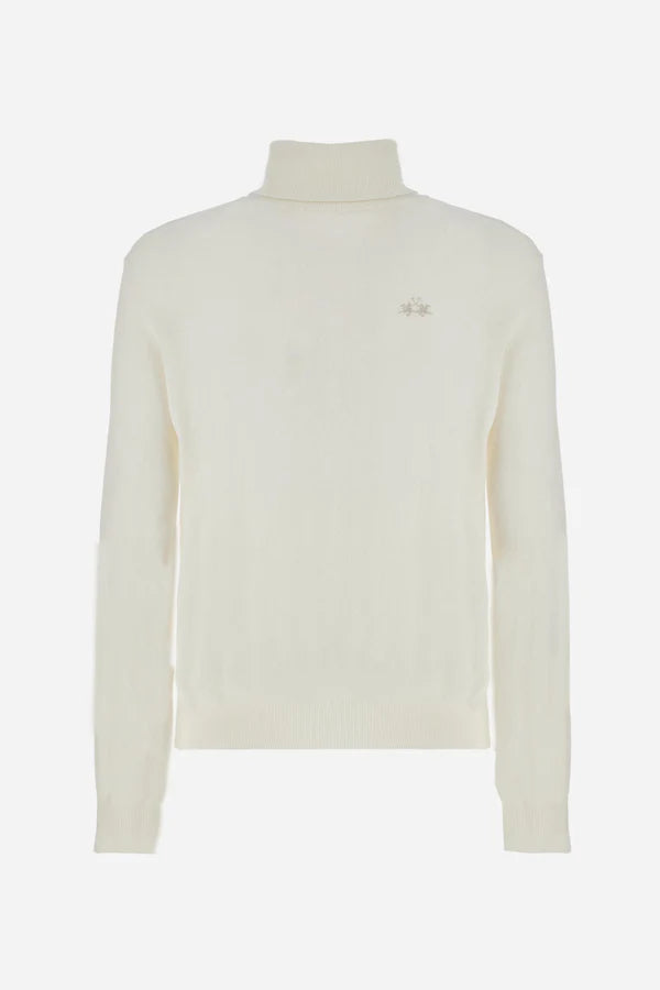 La Martina Men's Wool High Neck Jumper | Off White