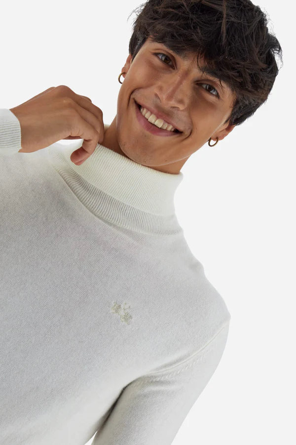 La Martina Men's Wool High Neck Jumper | Off White