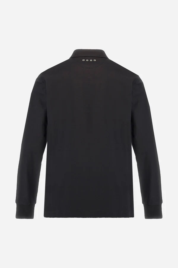 La Martina Men’s Polo Shirt in Fluid Jersey Asociación Argentina de Polo (AAP) | Black