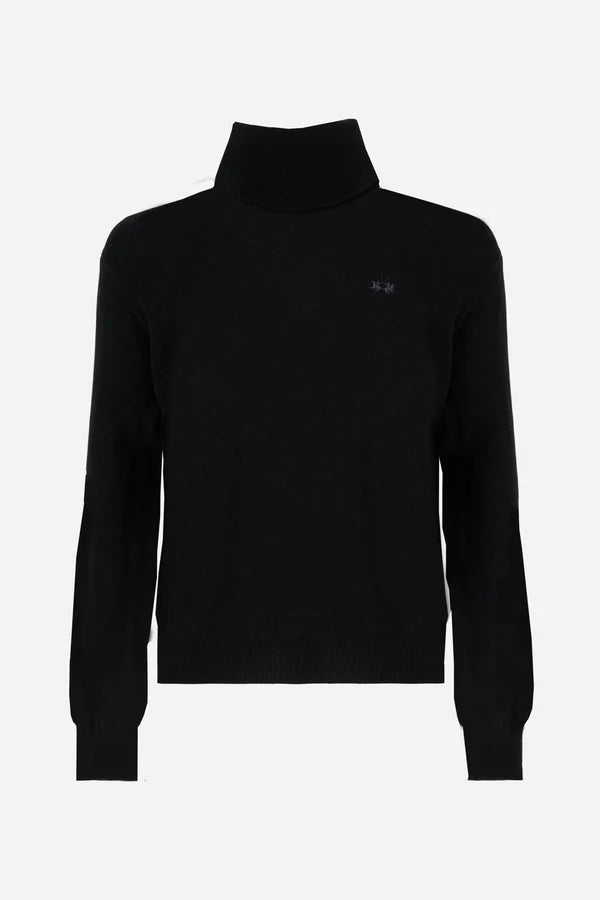 La Martina Men's Wool High Neck Jumper | Black
