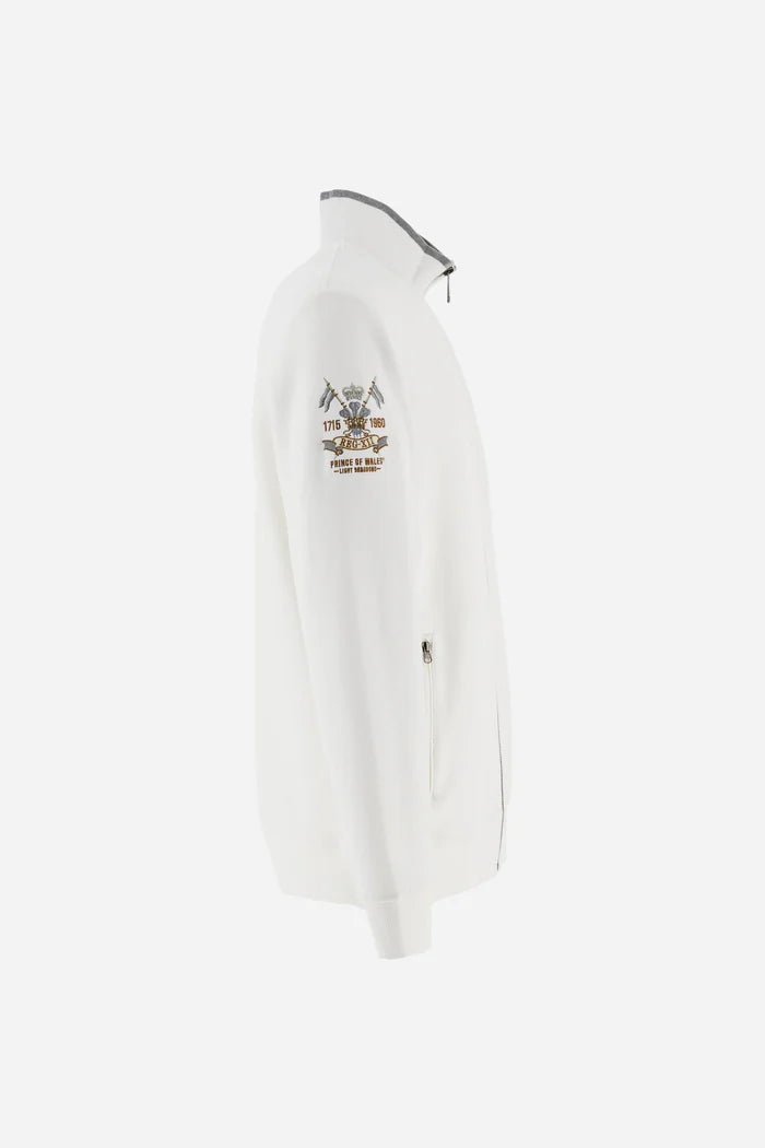 La Martina Guards Line Men's High-neck zip-up Sweatshirt | Off White