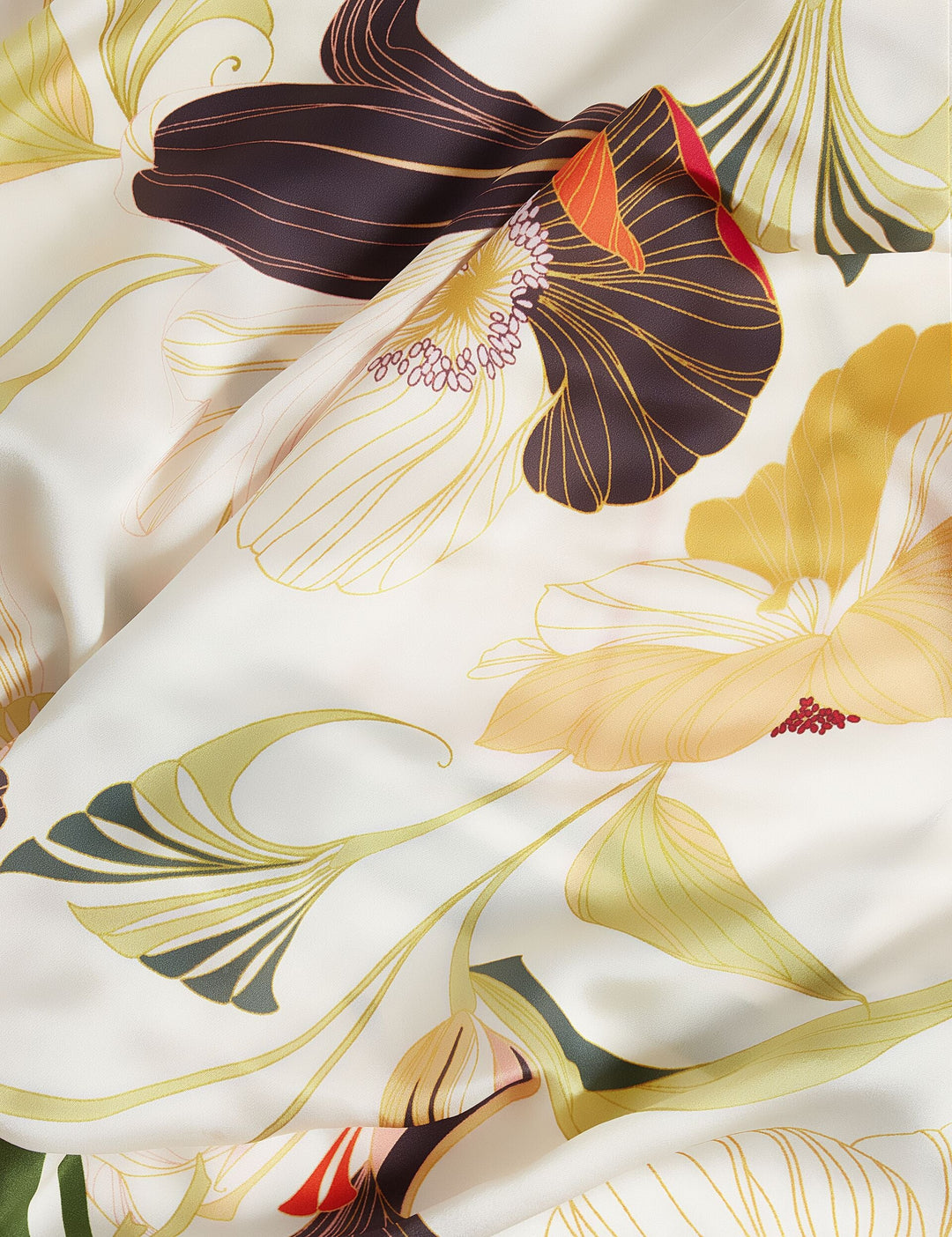 Ted Baker Fleuret Floral Swirl Print Square Silk Scarf | Cream