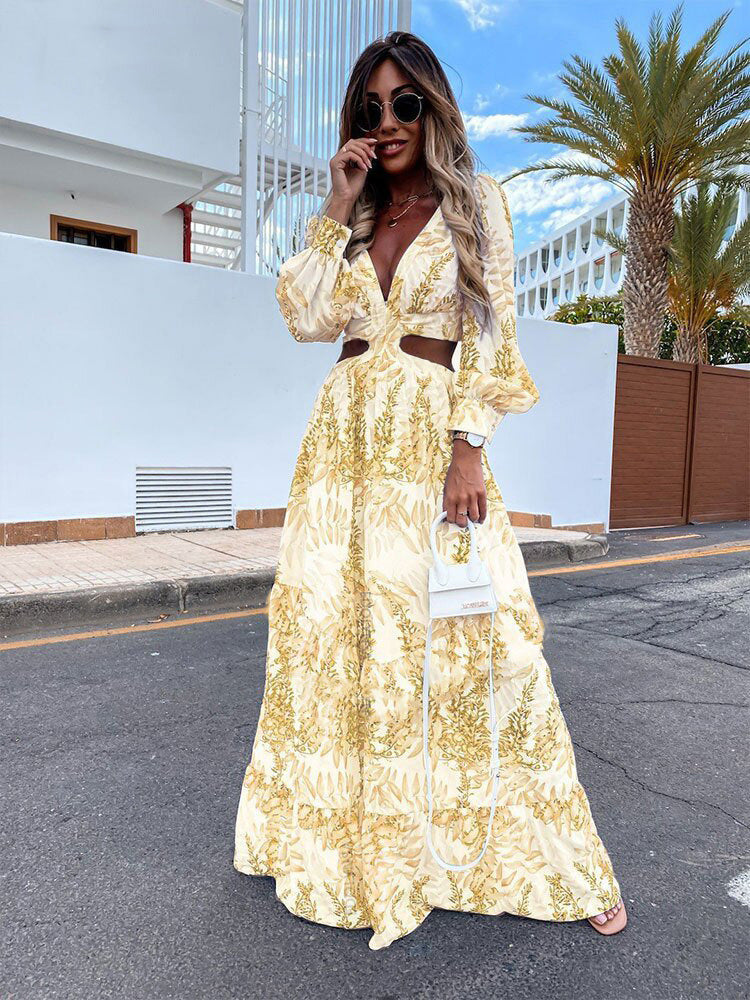 Never Needy Elegant Long Dress | Yellow