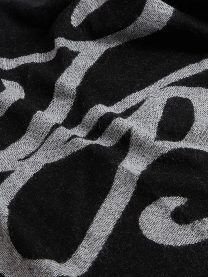 Ted Baker Avasii TB Script Wool Blend Scarf | Black