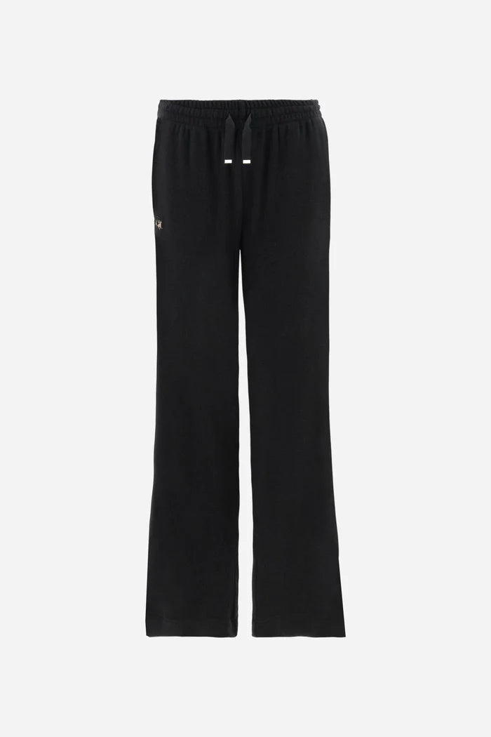 La Martina Women’s Joggers Cotton Interlock Fleece with Striped Bands | Black