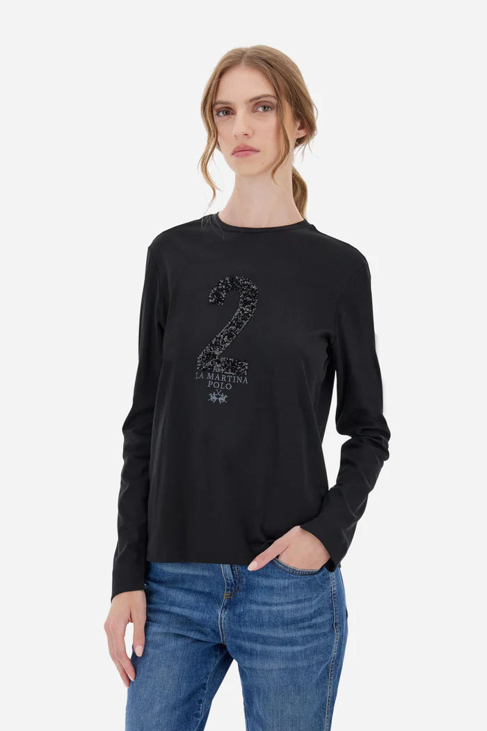 La Martina Women’s long-sleeve T-shirt Fluid Jersey | Black