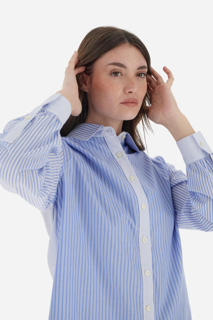 La Martina Women’s Classic Shirt in Striped Poplin | Blue/White