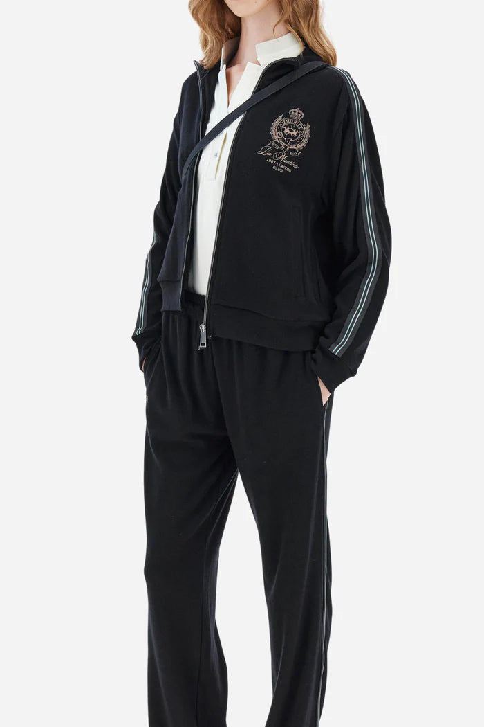La Martina Women’s Joggers Cotton Interlock Fleece with Striped Bands | Black