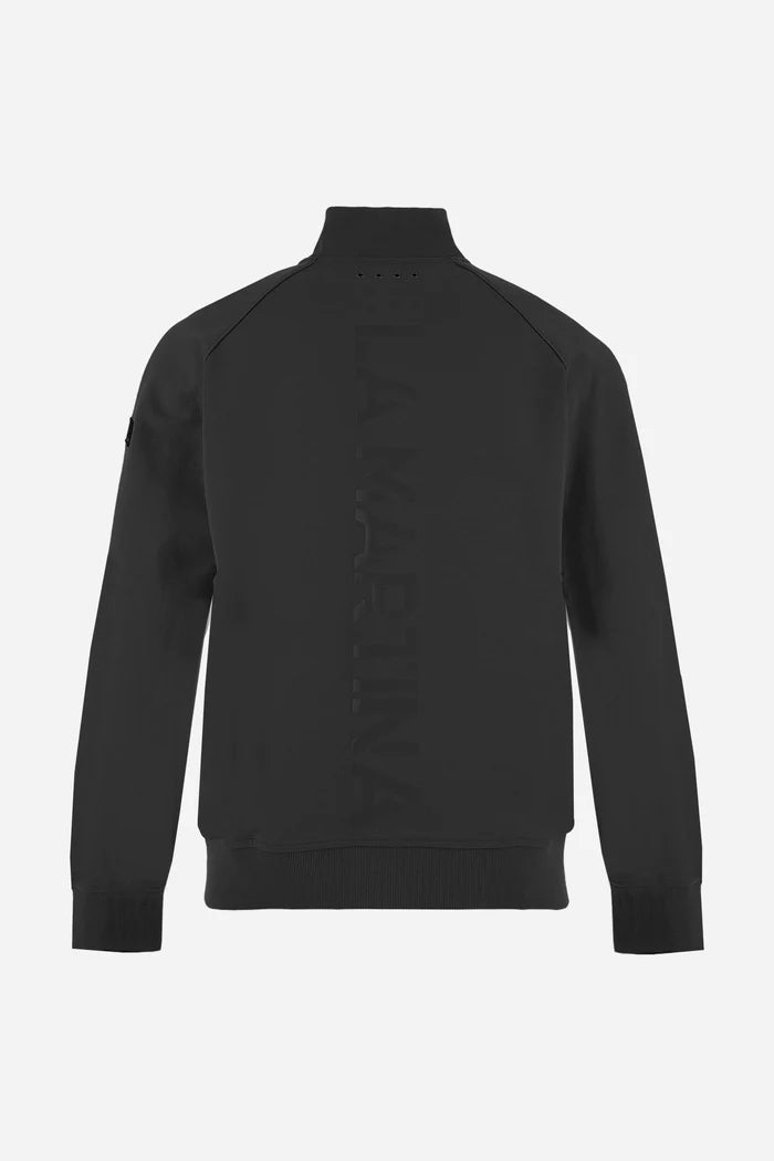 La Martina Men's full-zip Interlock Sweatshirt with Macro Text | Black