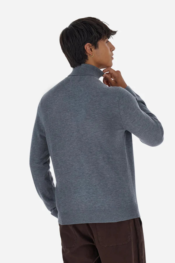 La Martina Men's Wool High Neck Jumper | Medium Grey