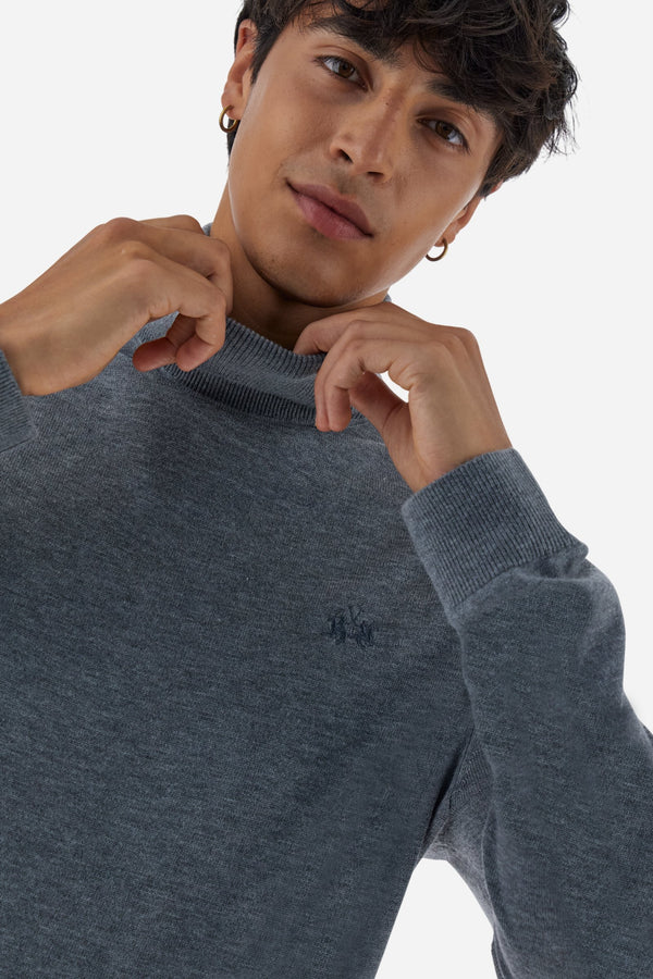 La Martina Men's Wool High Neck Jumper | Medium Grey