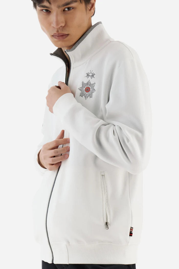 La Martina Guards Line Men's High-neck zip-up Sweatshirt | Off White