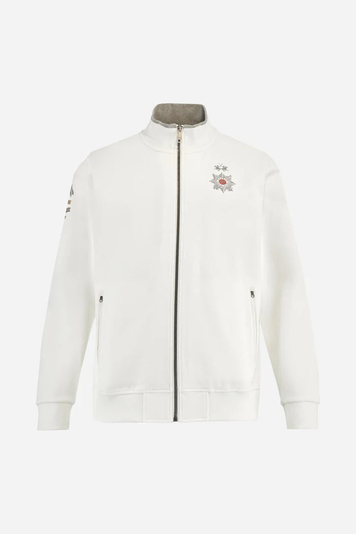 La Martina Guards Line Men's High-neck zip-up Sweatshirt | Off White