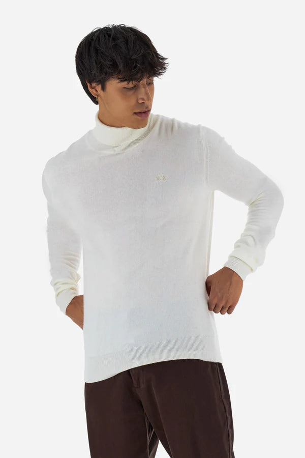 La Martina Men's Wool High Neck Jumper | Off White