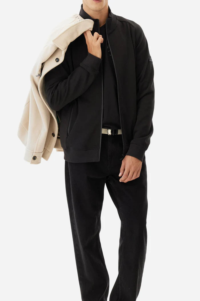 La Martina Men's full-zip Interlock Sweatshirt with Macro Text | Black