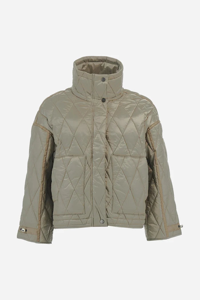 La Martina Women’s Quilted Husky Jacket Iridescent Nylon | Taupe