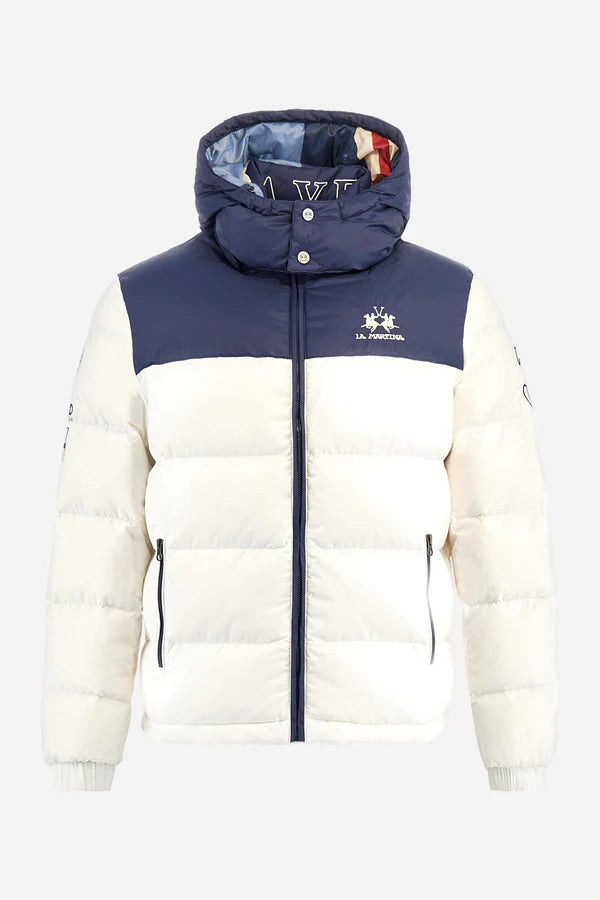 La Martina Men’s Reversible Down Bomber Bicolor Polo Player | White/Navy