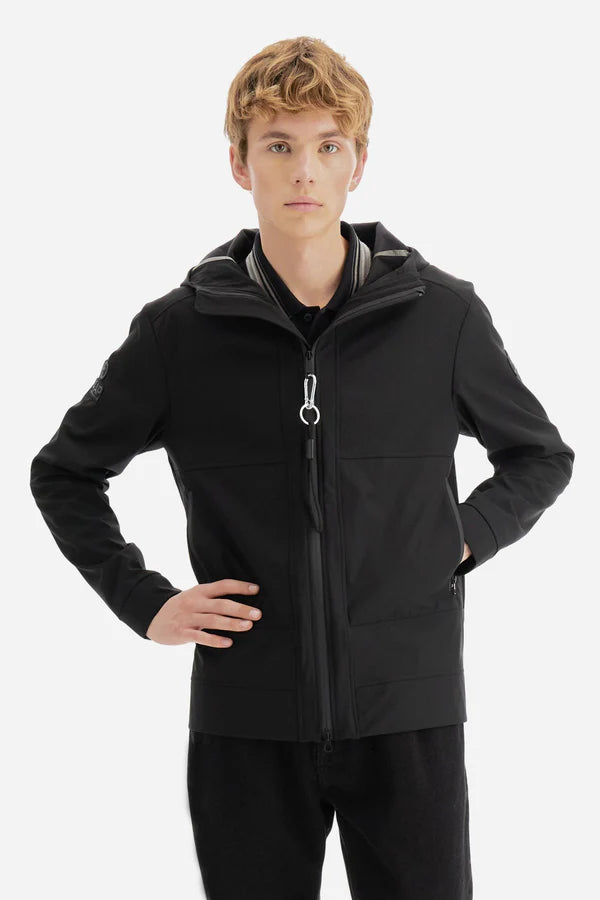 La Martina Men's Hooded Soft-shell Jacket | Black