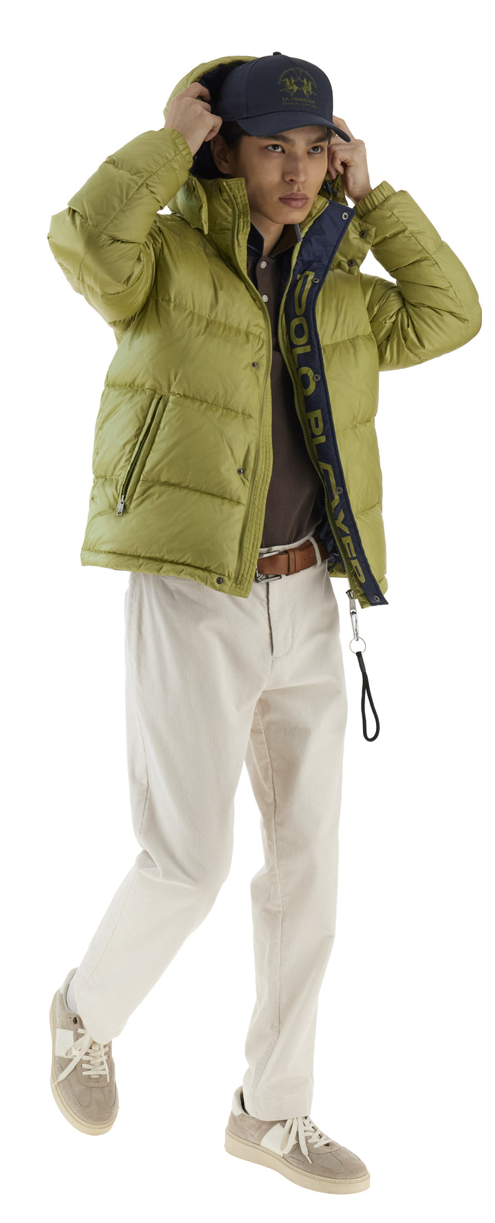 La Martina Men’s Iridescent Nylon Down Jacket Polo Player | Celery Green