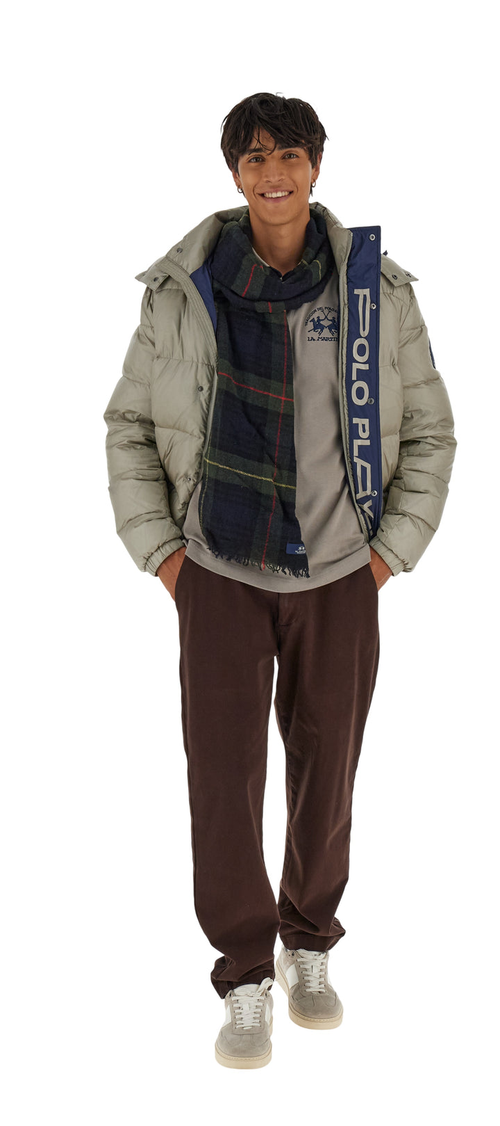 La Martina Men’s Iridescent Nylon Down Jacket Polo Player | Taupe