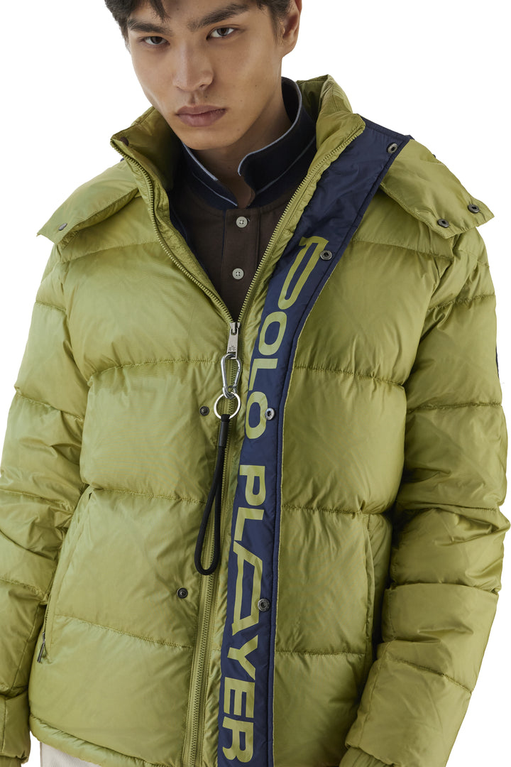 La Martina Men’s Iridescent Nylon Down Jacket Polo Player | Celery Green
