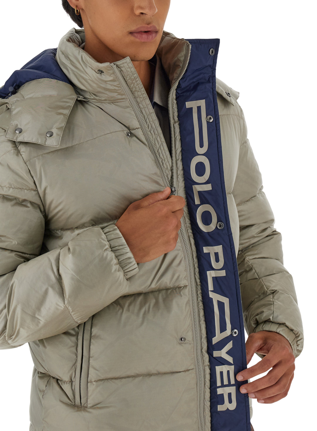 La Martina Men’s Iridescent Nylon Down Jacket Polo Player | Taupe