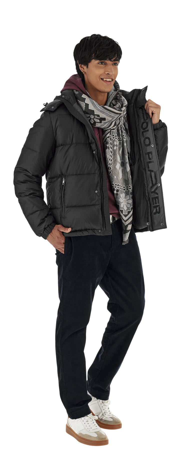 La Martina Men’s Iridescent Nylon Down Jacket Polo Player | Black
