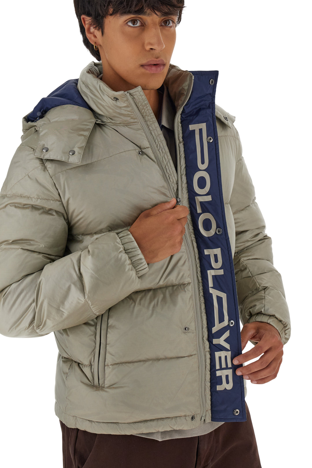 La Martina Men’s Iridescent Nylon Down Jacket Polo Player | Taupe