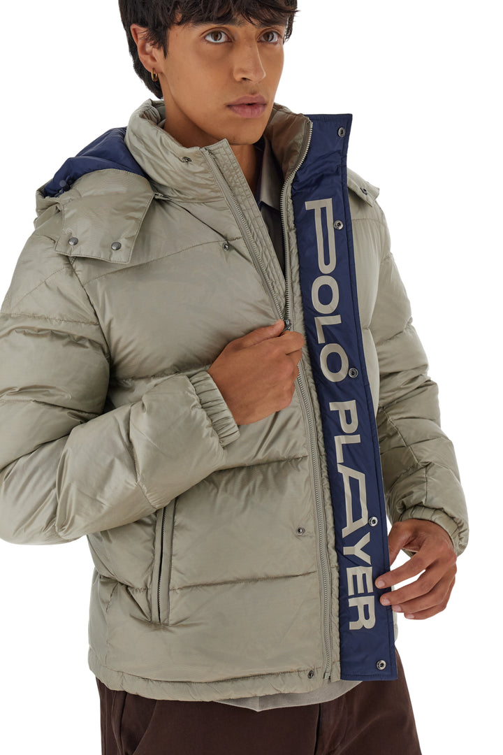 La Martina Men’s Iridescent Nylon Down Jacket Polo Player | Taupe
