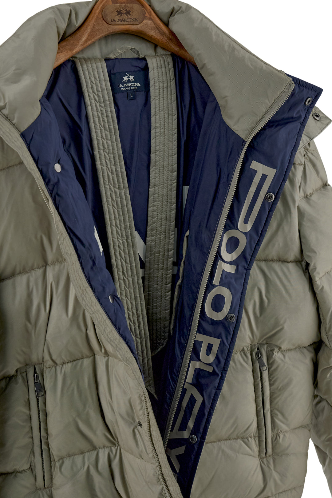 La Martina Men’s Iridescent Nylon Down Jacket Polo Player | Taupe