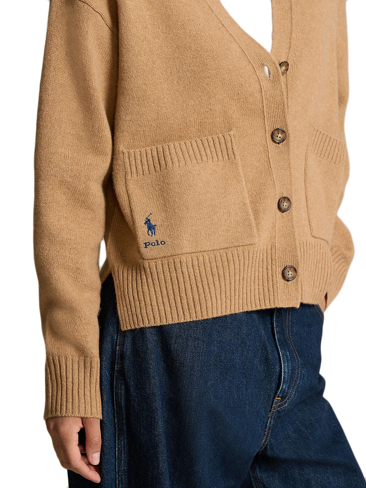 Ralph Lauren Wool-Cashmere Cardigan | Camel Melange