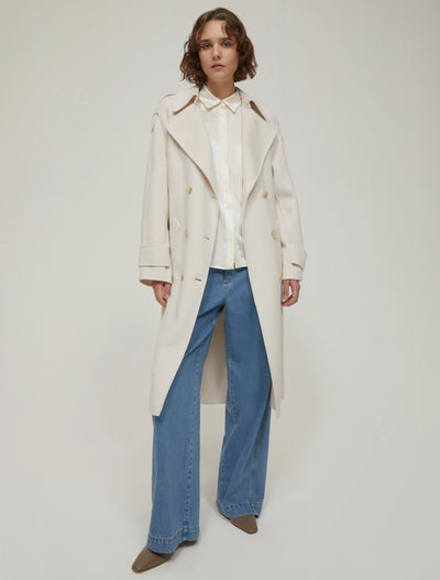 PennyBlack Zen Double-Woven Wool-Blend Coat | Ivory