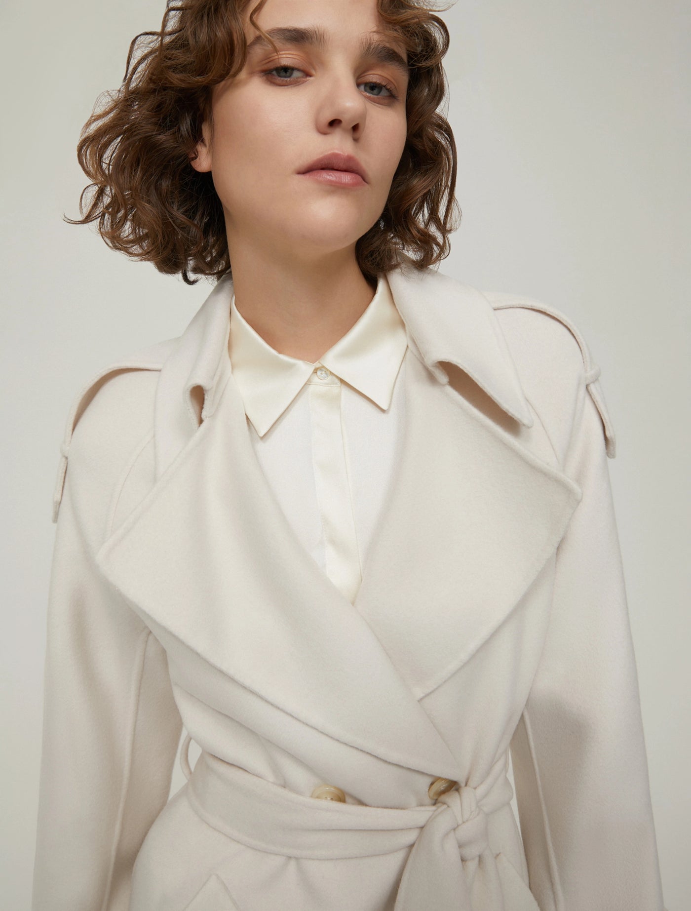 PennyBlack Zen Double-Woven Wool-Blend Coat | Ivory