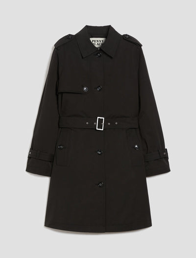 PennyBlack Rigel Single Breasted Gabardine Raincoat | Black