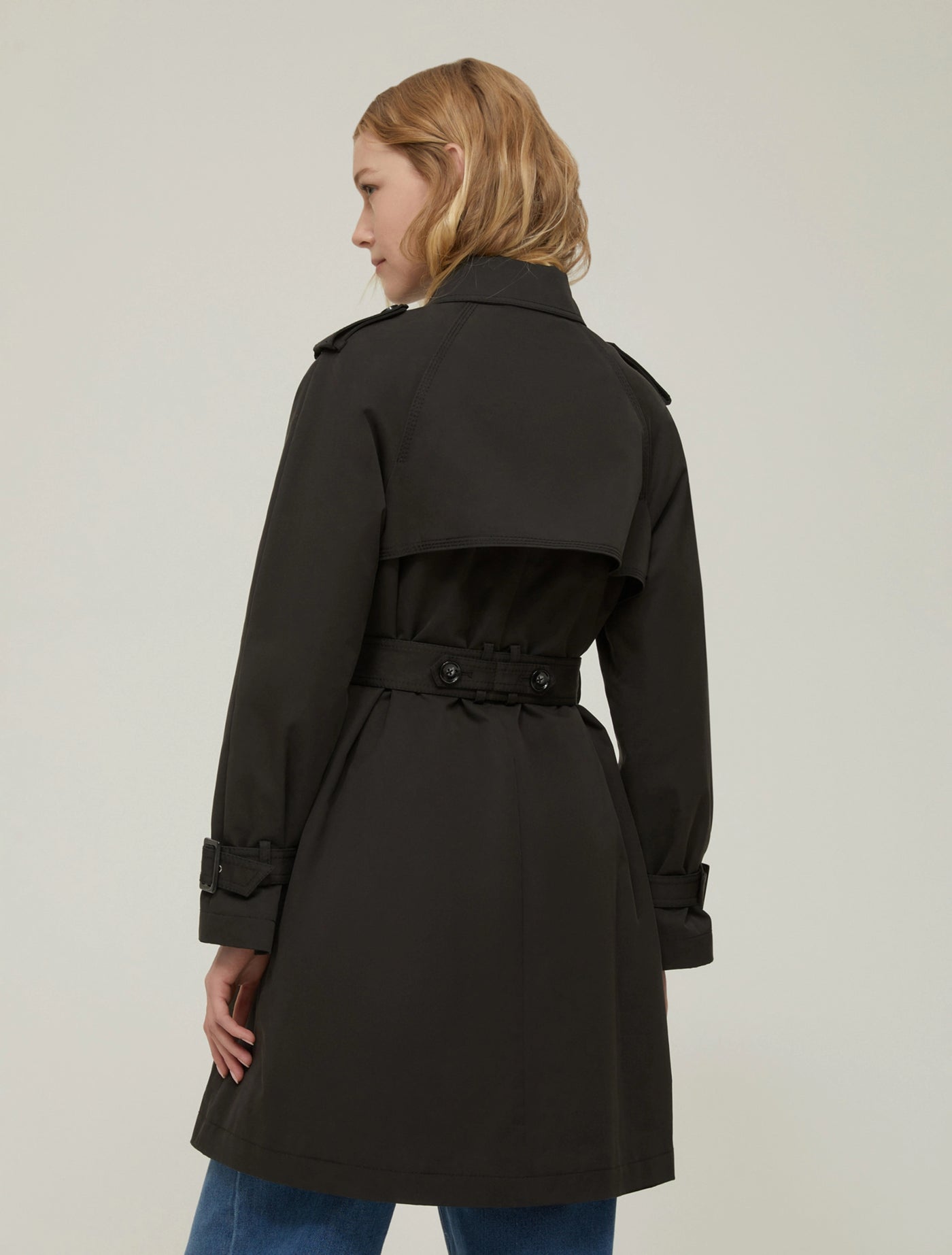 PennyBlack Rigel Single Breasted Gabardine Raincoat | Black